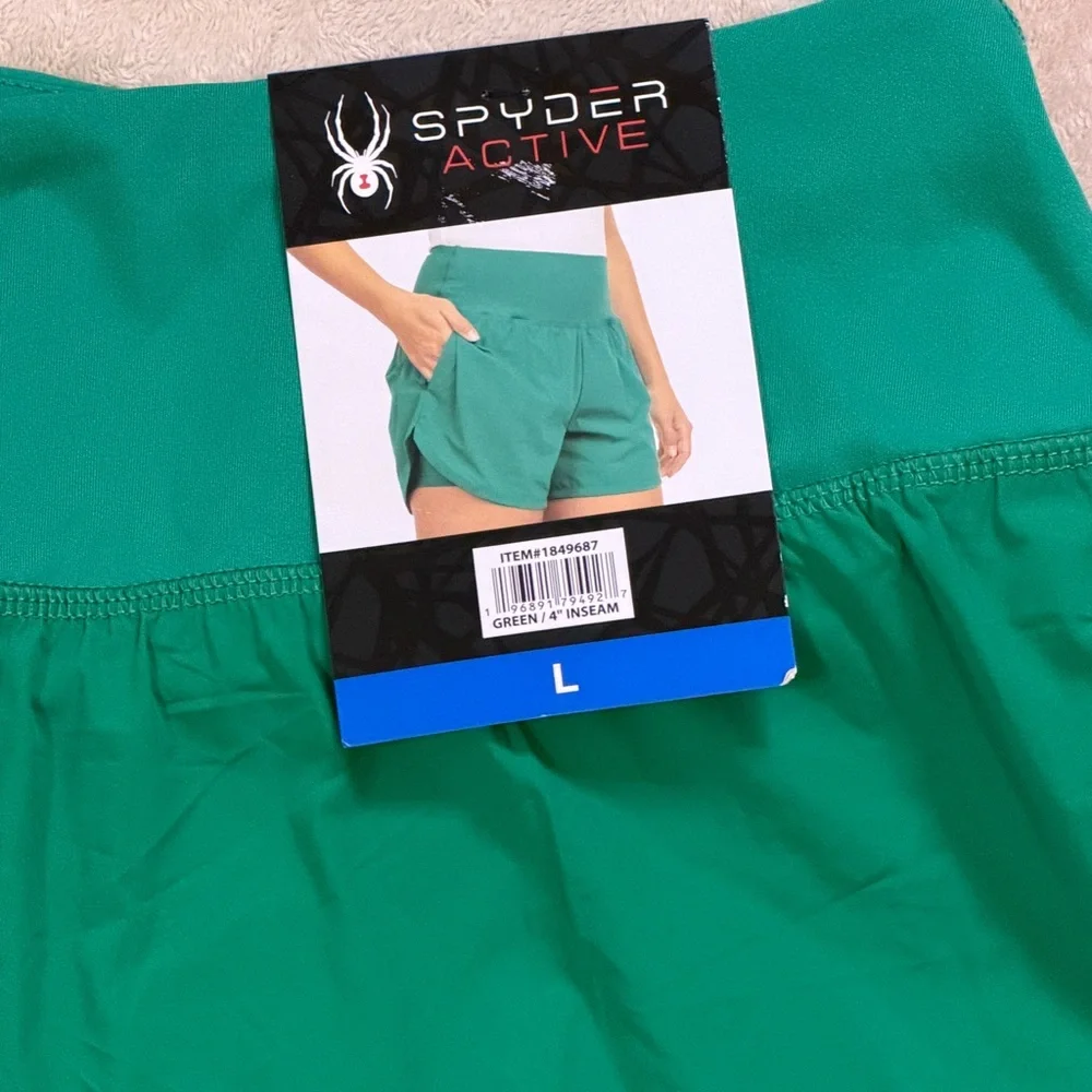 NWT - Spyder Athletic / Running Shorts - Women’s L - Moisture Wicking w Pockets - Picture 2 of 6